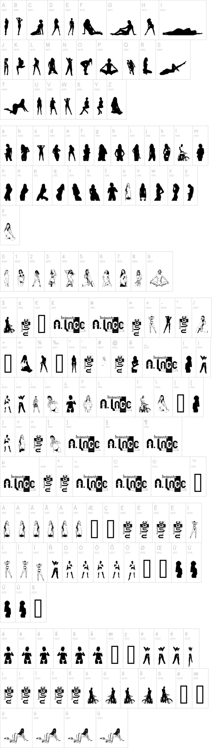 Sexy Spanish Woman 字体字形表