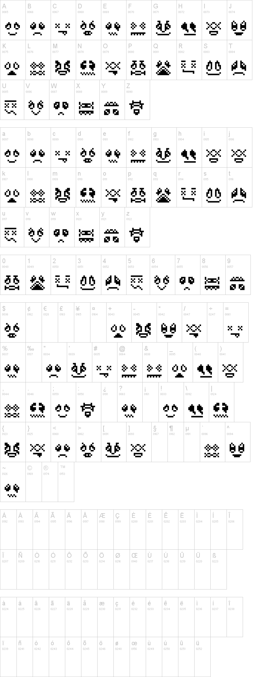 SkrewdUpSoulz 字体字形表