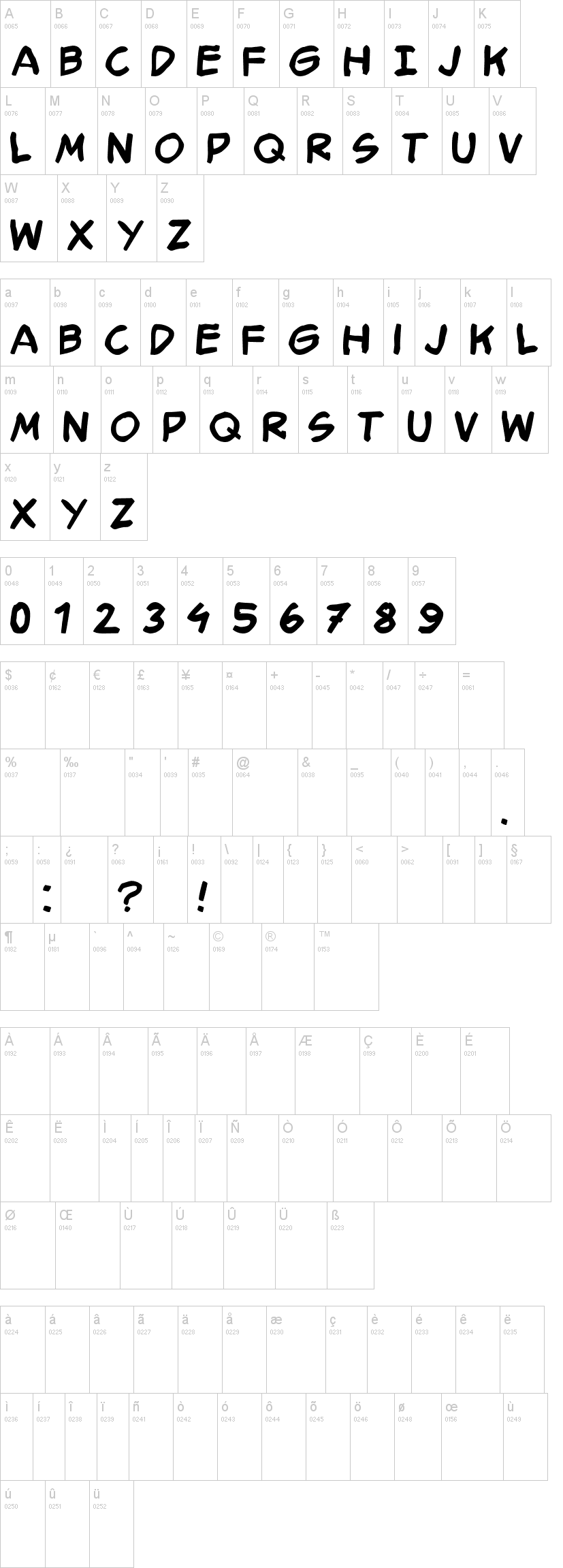 Smack Typographik 字体字形表