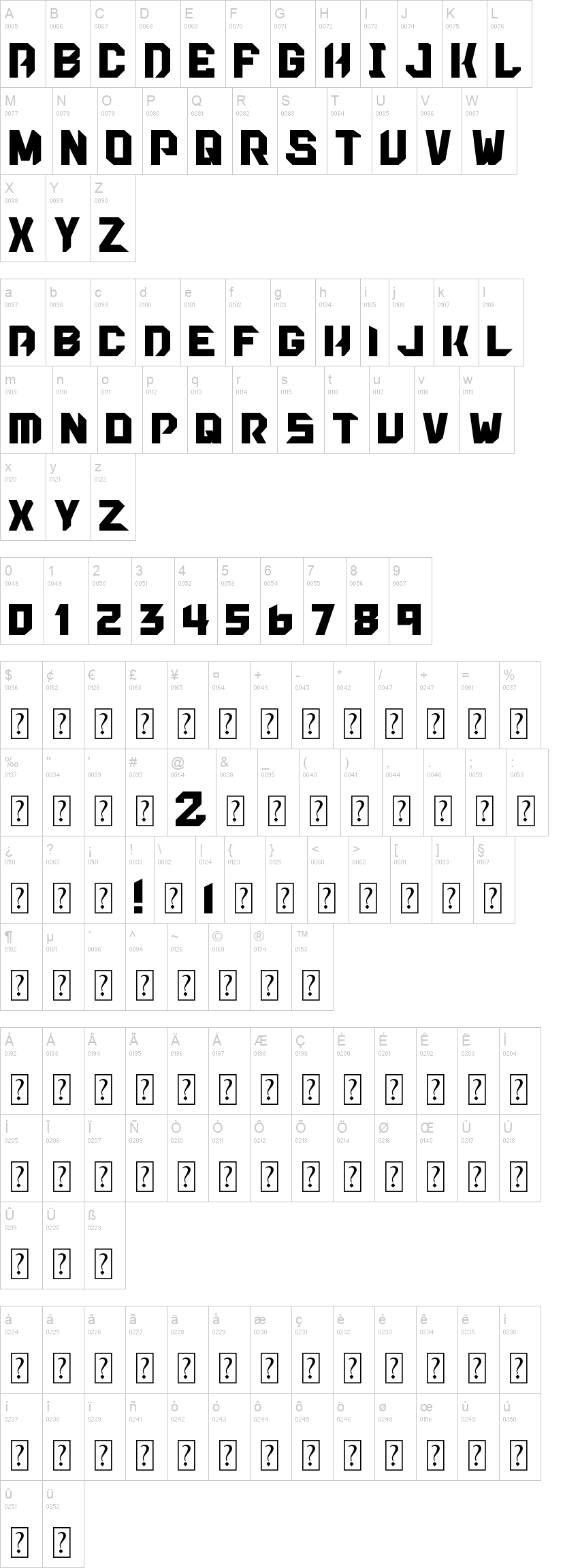 Smash Stadium 字体字形表