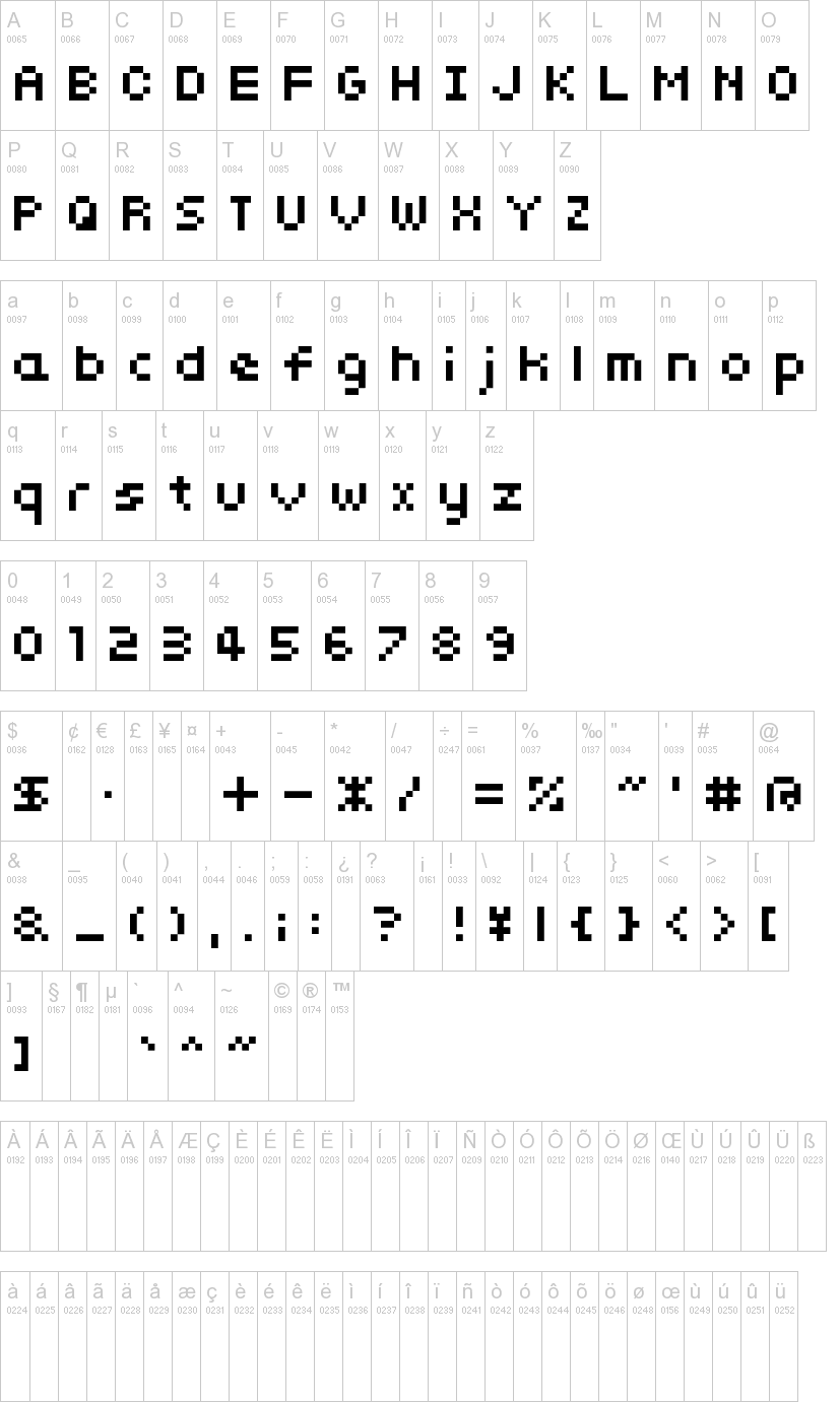 somybmp01_7 字体字形表