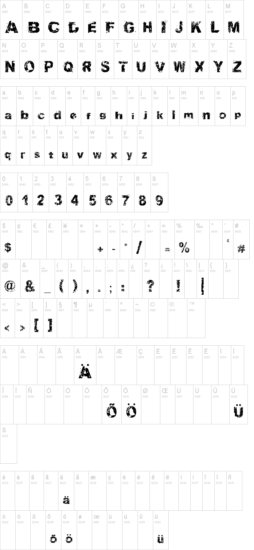Soul Mission 字体字形表
