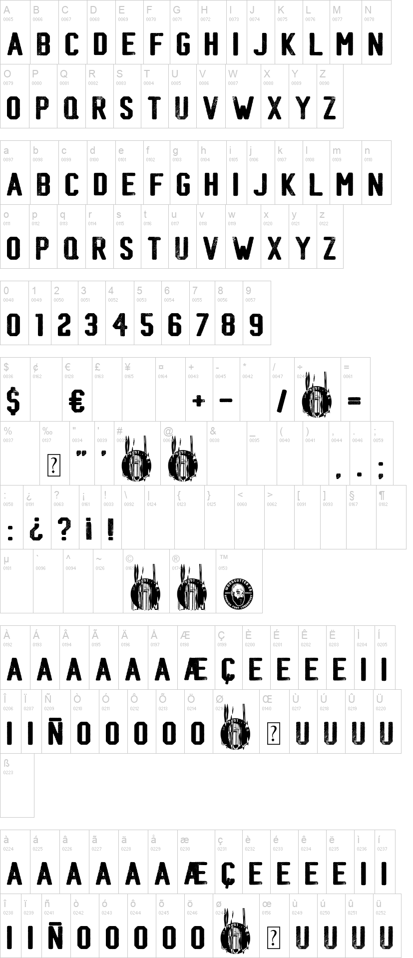 Sports Bar 字体字形表