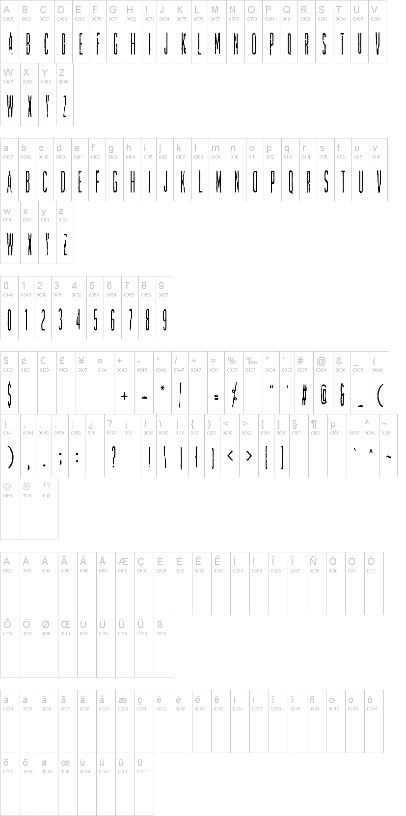Tallierst Grustampa 字体字形表