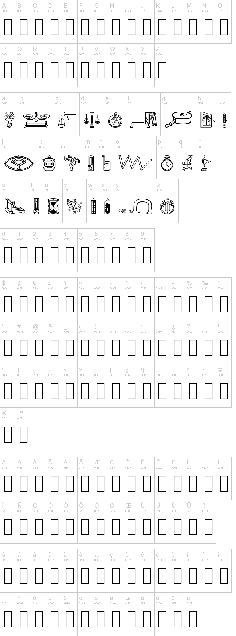 The Happy Medium 字体字形表