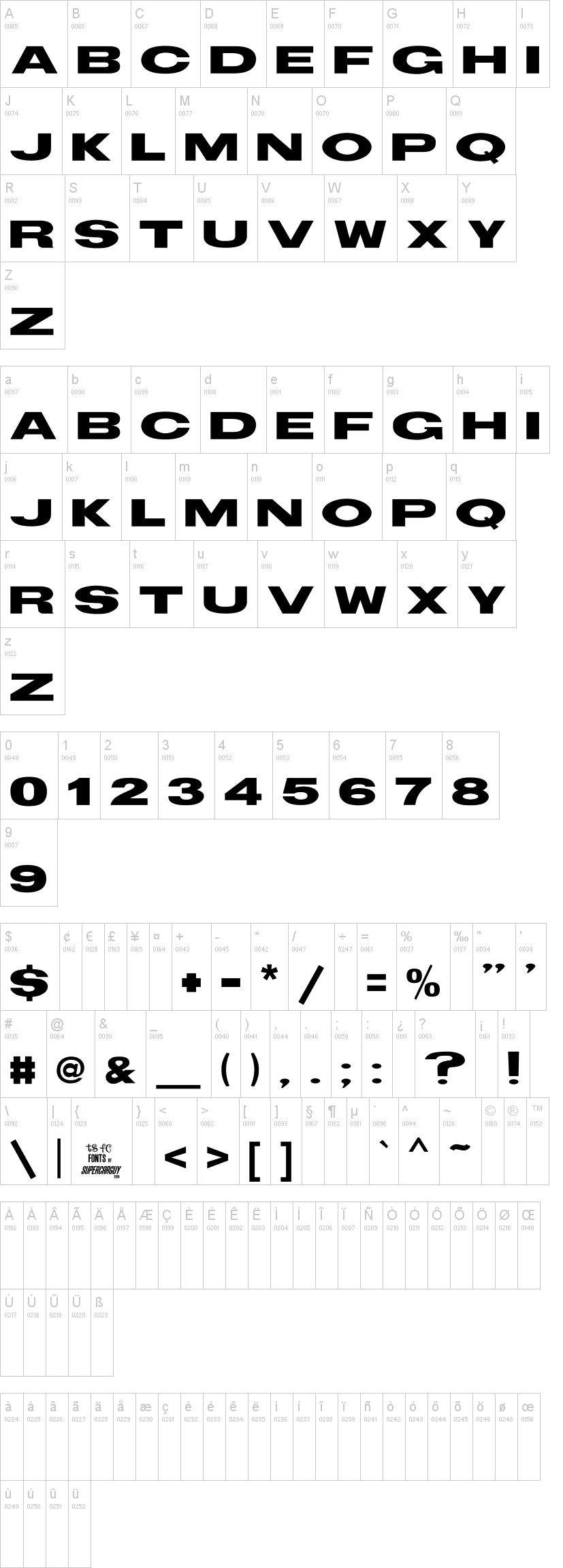 TS Block 字体字形表