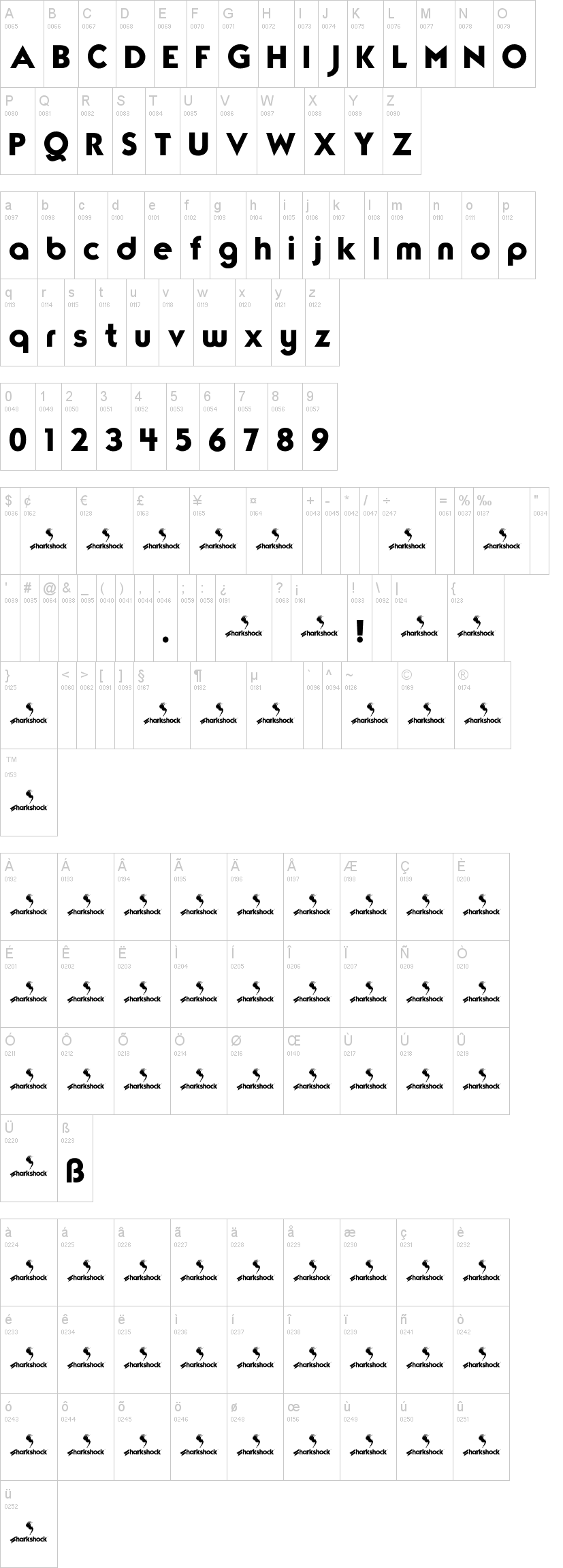 TypoGraphica 字体字形表