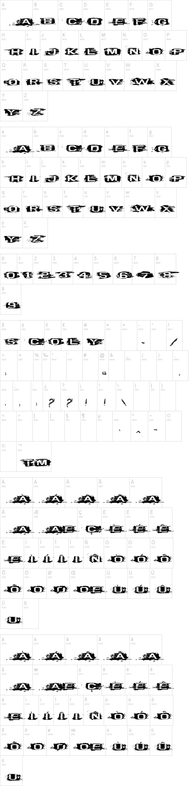 VTKS Curve 字体字形表