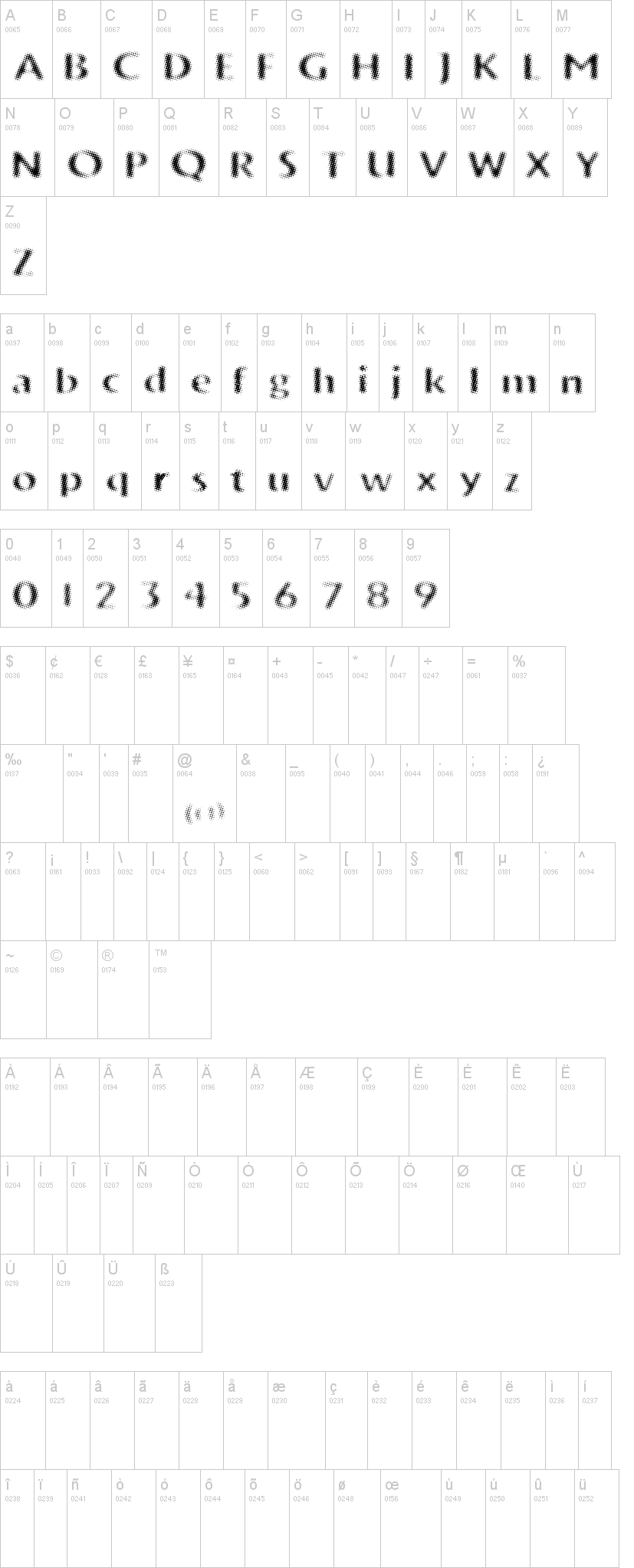 VTKS Trunkset 字体字形表