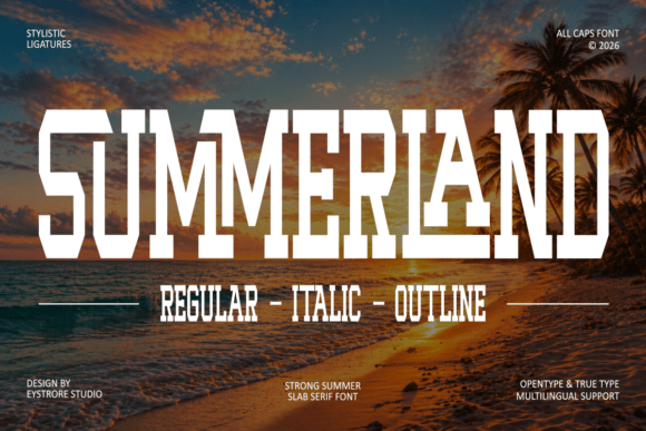 粗犷却清爽，Summerland 撑起网页标题的夏日张力