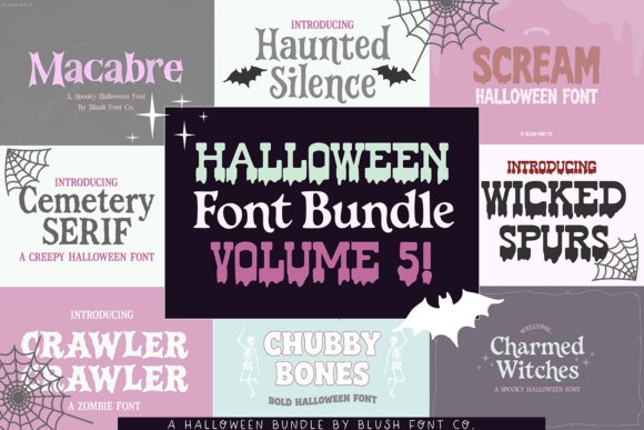 复古衬线体 Halloween Bundle Volume 5 杂志排版