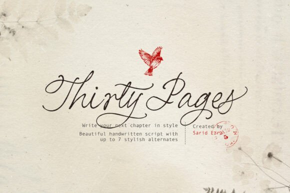 品牌VI缺复古味？试试 Thirty Pages – Handwritten Script