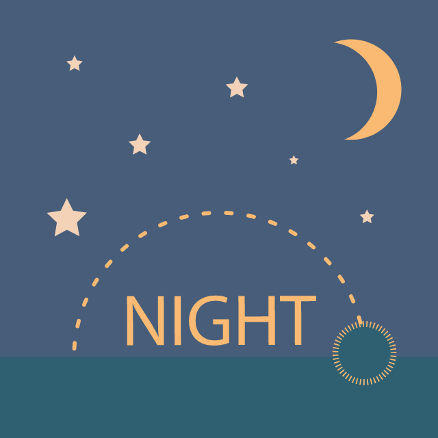 太阳与月亮循环升降的App开屏日夜动效