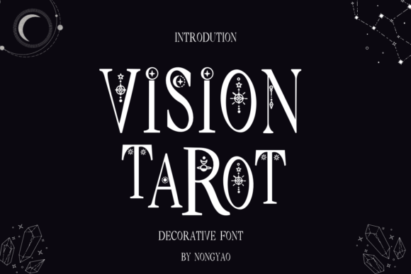 点缀星芒的塔罗风装饰体Vision Tarot
