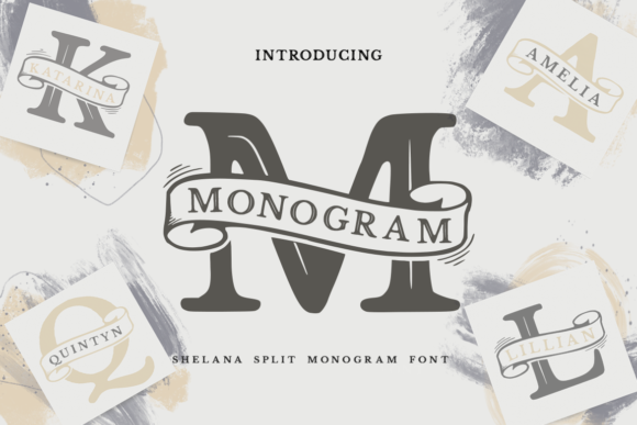 Shelana Split Monogram Font借复古分割线重塑标识