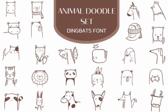 极简动物涂鸦 Animal Doodle Set 传递品牌亲和力