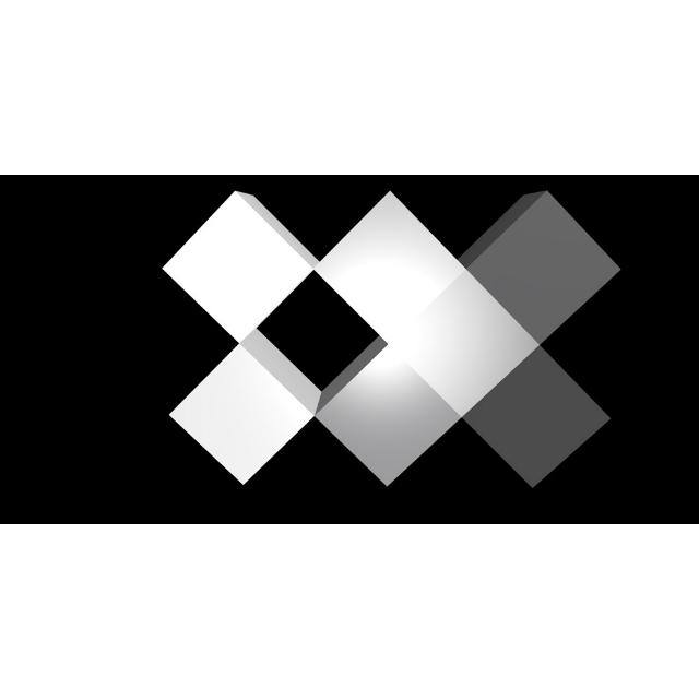 几何方块翻转折叠，黑白灰光影循环