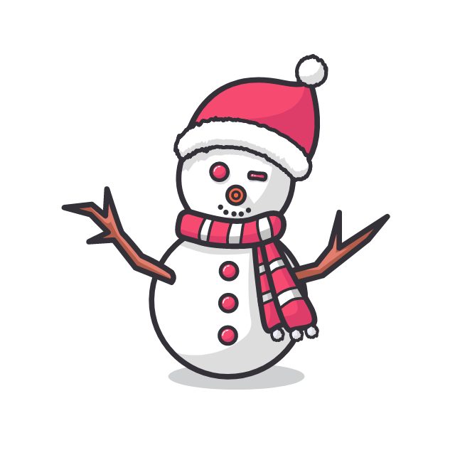 红帽雪人挥手摇摆传递节日欢愉