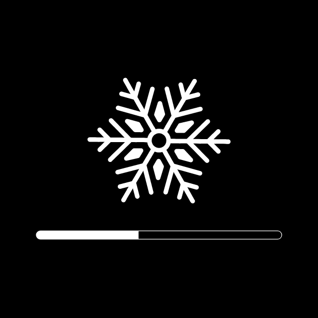 匀速旋转的雪花伴随进度条缓缓推进