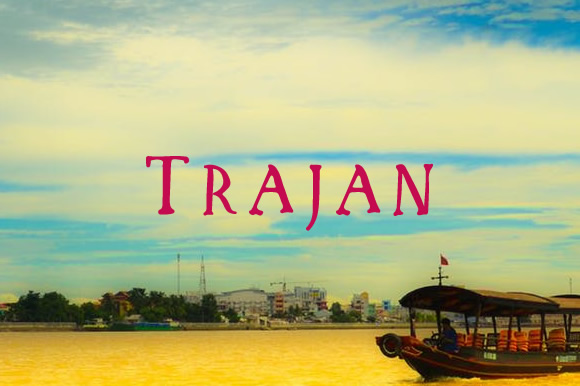 电影海报与高端包装的碑刻气质，Trajan 撑得住场面