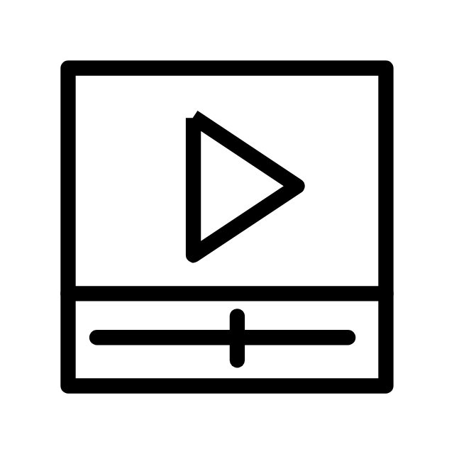线条勾勒的视频播放器，进度条滑块自动游走